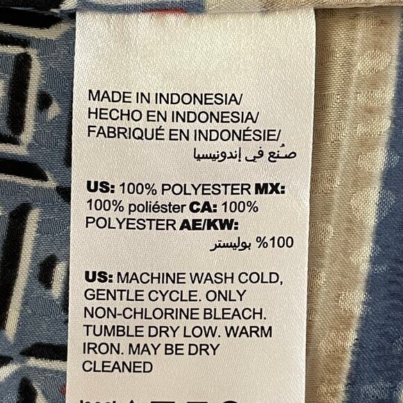 Chico's Geometric Print Button Up Popover Top Size 16/18 Coastal Nautical Casual - Picture 8 of 8